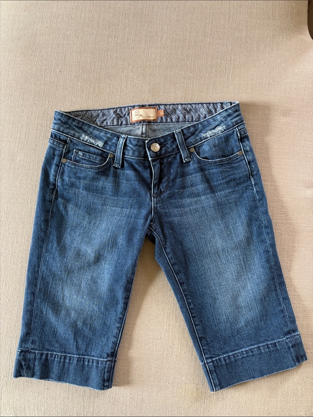 EUC PAIGE Stretch Denim Bermuda Shorts Jeans 25